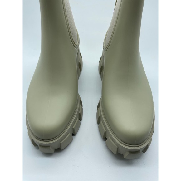 NWT Jeffrey Campbell Platform Lug Rainboots Chelsea Boot Size 7 Cream - Picture 10 of 14